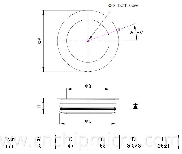 Types of High Current Fast Switching Thyristor DCR1059